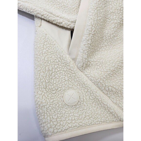 GC CUTS Men's XXL Polartec Full-Zip Pocket Sherpa Jacket Sweatshirt Off White - Picture 2 of 9